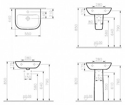 Полупьедестал для раковины Vitra S20 5281B003-7201