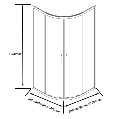 Душевой уголок GoodDoor Cube R-80-C-CH 80х80 хром, четверть круга, КУ00001