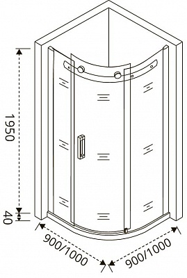 Душевое ограждение Good Door ALTAIR R-100-C-CH