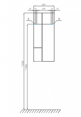 Шкафчик Aquaton модуль Мишель 43 дуб рустикальный, фьорд 1A244203MIX30