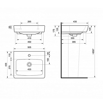 Раковина Aquaton Нео 50 1WH302184