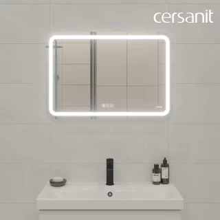Зеркало с LED подсветкой с антизапотеванием 80x55 Cersanit 051 design pro bluetooth