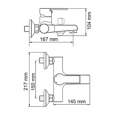 Смеситель для ванной WasserKRAFT AMMER 3701