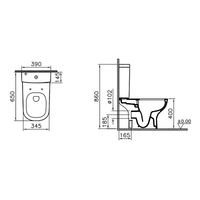 Унитаз-компакт Vitra D-Light 9014B003-7209