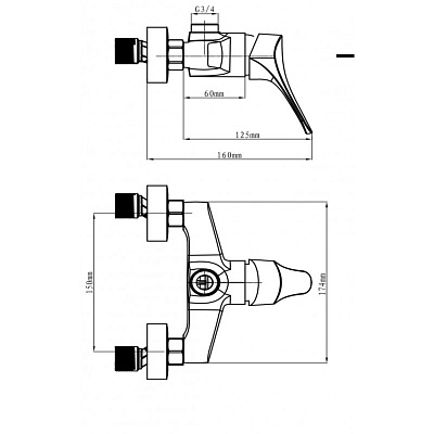 Смеситель для душевой системы MirWell MR102TAP