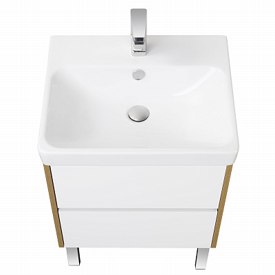 Тумба под раковину Aquaton Сканди 70 белая, дуб рустикальный 1A251801SDZ90