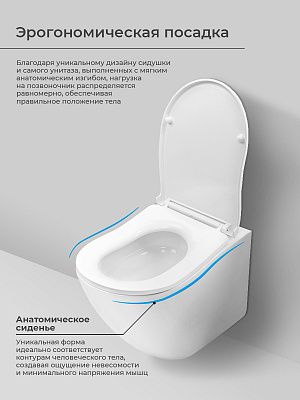 Унитаз подвесной MONTEREY Mont Blanc торнадо (крепеж, сиденье в комплекте)