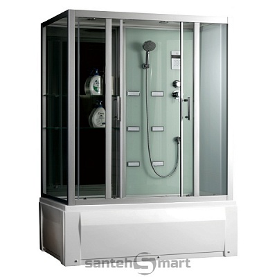 Душевая кабина Frank F557 прямая 1700*850 высокий поддон с баней