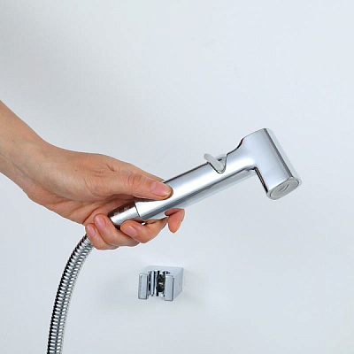 Набор гигиеническая лейка со шлангом 120см, кронштейн цвет хром Frap F022