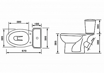 Чаша унитаза Элисса черная Оскольская  керамика 43374000005