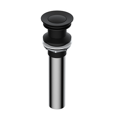 Донный клапан для раковины WK A250 Push-up без перелива PVD-покрытие черный Soft-touch
