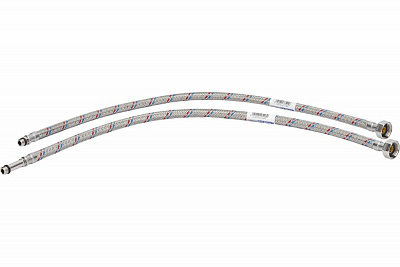 Подводка в оплётке S/S для смесителя Mateu FIL- NOX, 1/2 x М10*1 х 18(35), 0.6 м (пара)