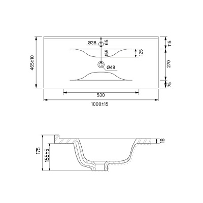 Тумба с умывальником (0131000i28) подвесная 100 см, белый, IDDIS Bild BIL10W0i95K