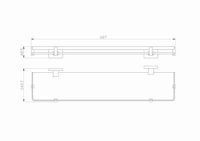 Стеклянная полка для ванной Wonzon & Woghand flat, хром ww-9727