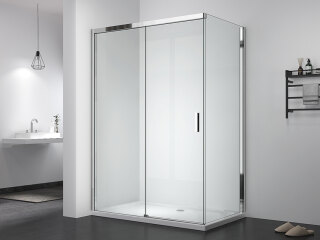 Душевое ограждение 120х90 MONTEREY EX-807 хром прозрачное стекло 8мм (Soft closing)