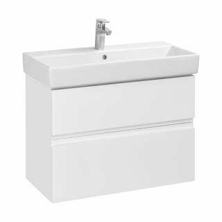 Тумба с раковиной Roca Oleta 80 белый глянец, 2 ящика, A857640806