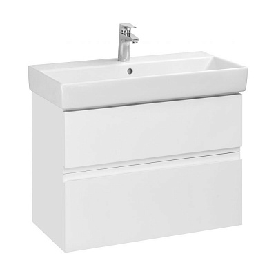 Тумба с раковиной Roca Oleta 80 белый глянец, 2 ящика, A857640806