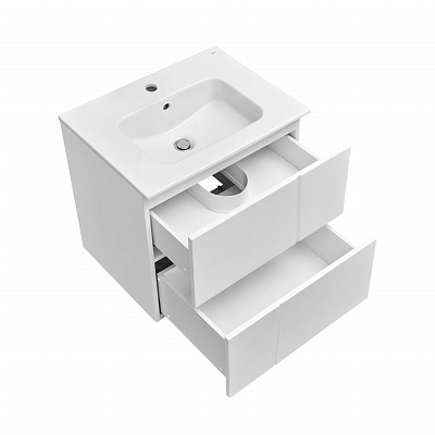Тумба с раковиной Roca Luna 60 2 ящика ZRU9307764, белый