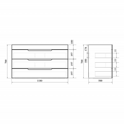 Тумба напольная MIRSANT Soho Quadro 120 УТ000086074 (раковина Deep 120)