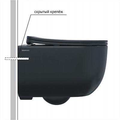 Унитаз подвесной Berges Ventas Black Rimless 082136
