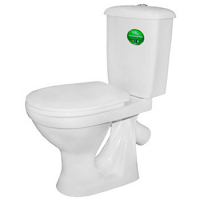 Унитаз-компакт Суперкомпакт Люкс косой выпуск 59см, сиденье микролифт Оскольская керамика 44901110001