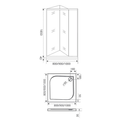 Душевое ограждение Good Door Infinity SD-100-С-CH