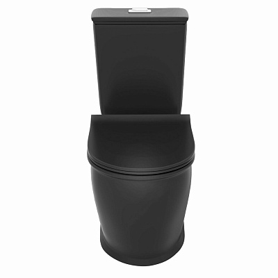 Унитаз напольный черный безободковый Grossman Retro GR-4492BMS матовый моноблок с тонким сиденьем