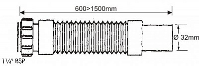 Гофра 1 1/4 McALPINE 1,5 м MRMF1-15