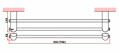 Держатель полотенец двойной VRI Rialto HG800615