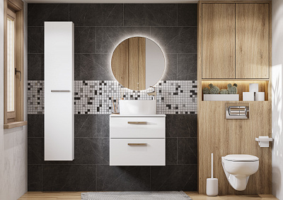 Тумба с раковиной Roca Victoria 60 белый глянец 2 ящика A857468806