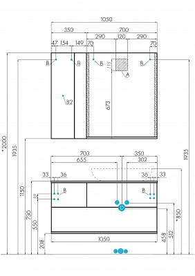 Зеркало Aquaton Терра 70 дуб кантри 1A247002TEDY0