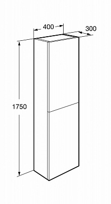 Шкаф-колонна 1750 мм, ONA Ivory 400х300х1750 мм, слоновая кость Roca ZRU9307864