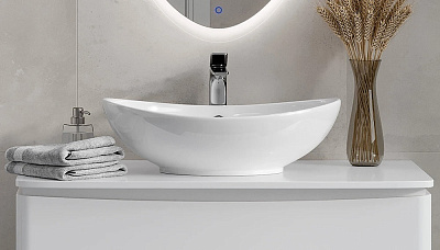 Раковина накладная на столешницу 57 см Velvex 7027A овальная