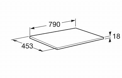 Столешница Roca ONA из МДФ под раковину 800мм, 790x453x18, галечный A857618514