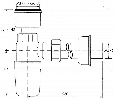 Трап для писуара HC2P-40