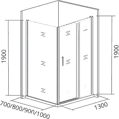 Душевая дверь GoodDoor Cofe WTW chrome КФ00030 130 см
