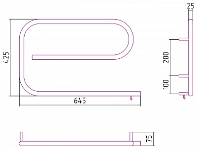 Полотенцесушитель электрический Сунержа Стилье G-образный 400х650