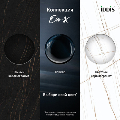 Бумагодержатель с полкой и вставкой из стекла IDDIS On-X черный матовый ONXBL02i43
