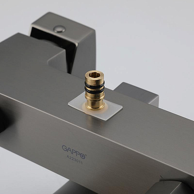 Душевая система Gappo G07-9 G2407-9 оружейная сталь, (с изливом и тропическим душем)