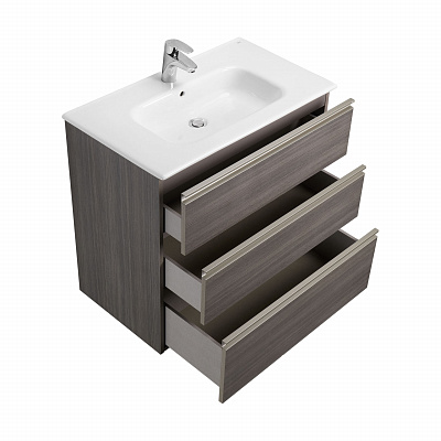 Тумба под раковину Roca The Gap 80 городской дуб 3 ящика A857406402