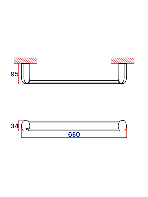 Держатель полотенец 60см VRI Rialto HG800613