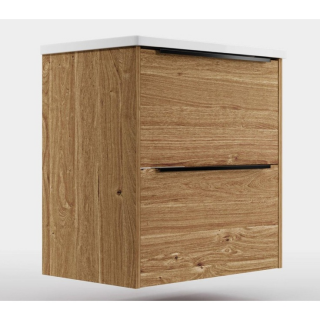 Тумба подвесная под раковину La Fenice Tesoro  60 см, дуб Канзас коричневый FNC-01-TES-DKK-60-2