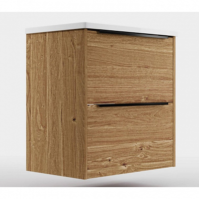 Тумба подвесная под раковину La Fenice Tesoro  60 см, дуб Канзас коричневый FNC-01-TES-DKK-60-2