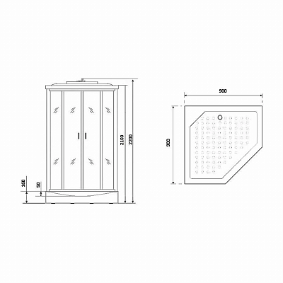 Душевая кабина 900х900х2200 Niagara 69010134DBLACK