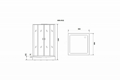 Душевая кабина Niagara Premium NG-6001-01Q (90х90х210) низкий поддон 16 см, стекло прозрачное