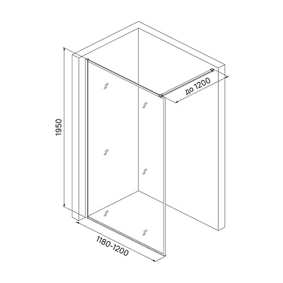 Душевая перегородка Walk In Iddis Slide 120x195 SLI8BS2i23