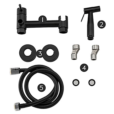 Смеситель с гигиеническим душем Frap F7503-6 чёрный