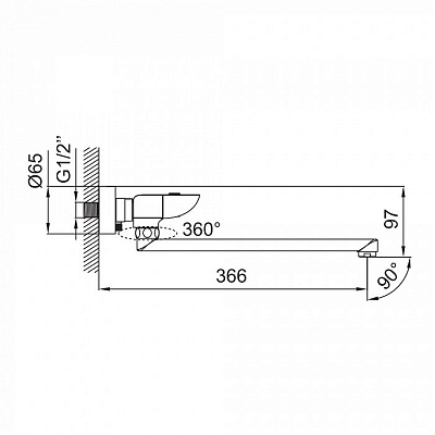 Смеситель для ванной IDDIS Persey PERSBL2i10