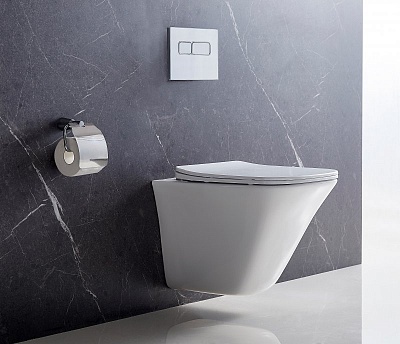 Чаша унитаза подвесного безободкового с креплением Belbagno MARMI BB052CHR