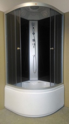 Душ.каб Classic EC90 (90*90*215) высокий поддон тропический душ, ручная лейка, стёкла чёрные задние